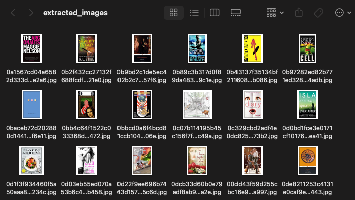 extracted images from books to scrape